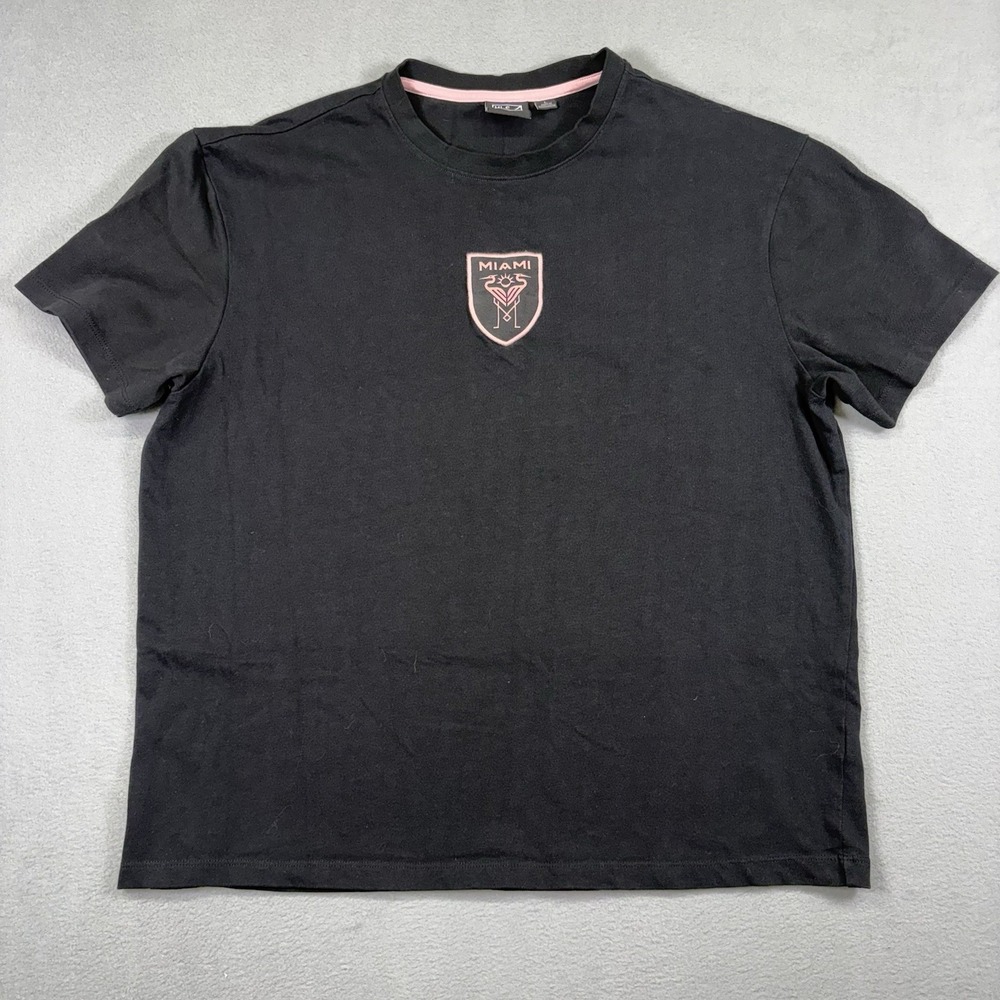 Inter Miami CF T Shirt Mens Large Black Pink MLS Soccer Logo Graphic Tee